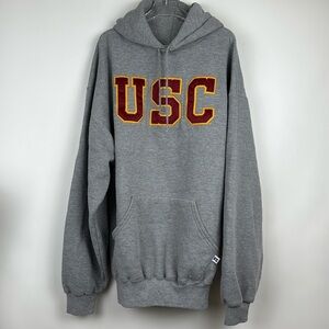 Russell Athletic USC Gray Drawstring Hoodie Size XL